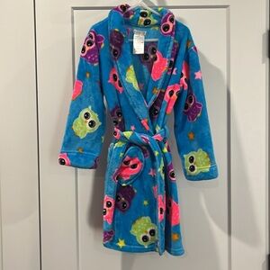 Komar Kids Bright Colorful Owl Print Robe Size S(6/6x)